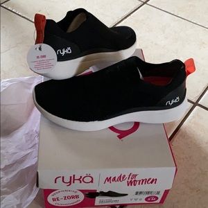 Never worn Ryka black knit slip-on shoe size 5
